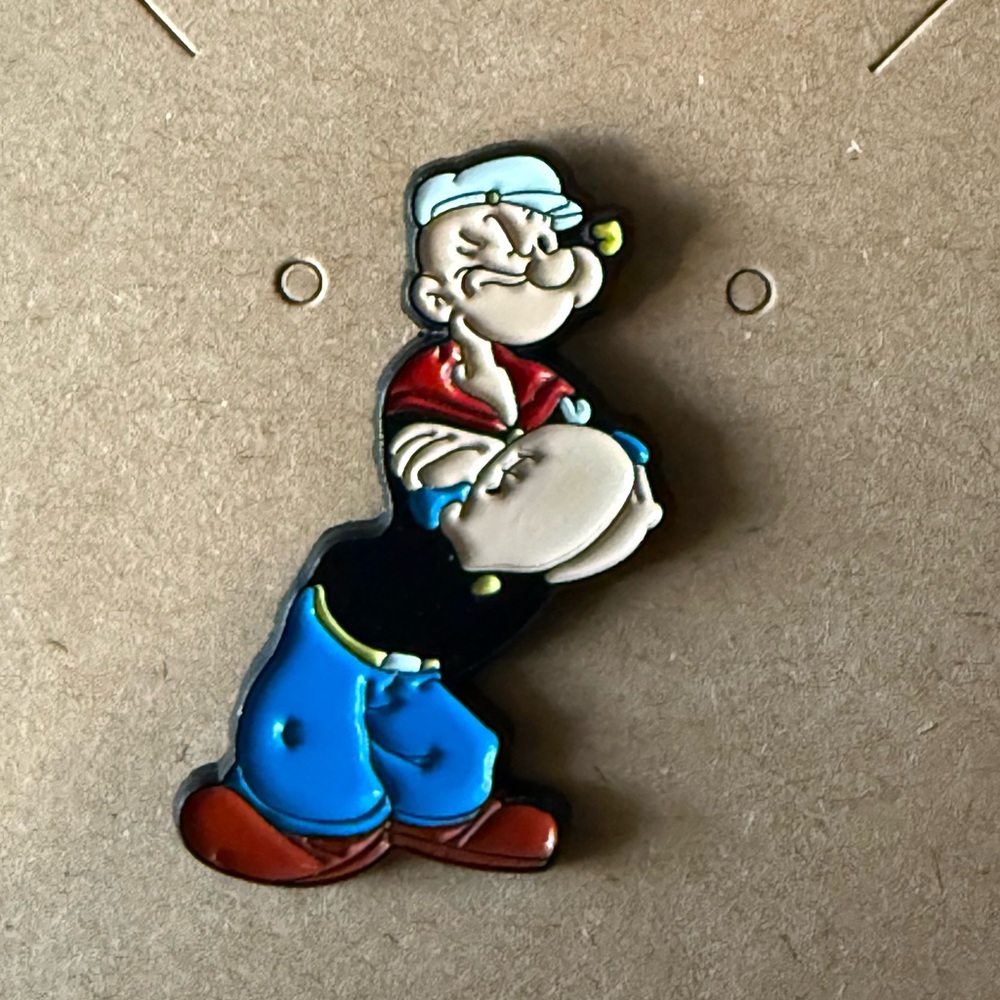 Popeye The Sailor Man Enamel Pin - Blue and Black